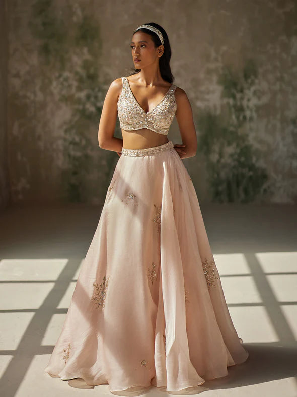 PRISTINE SILK ORGANZA LEHENGA SET