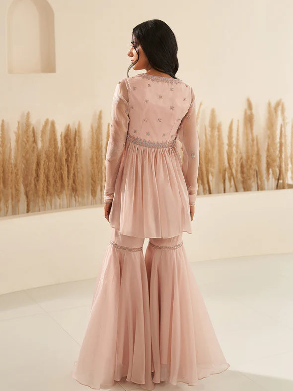 Iris Nude Sharara Set