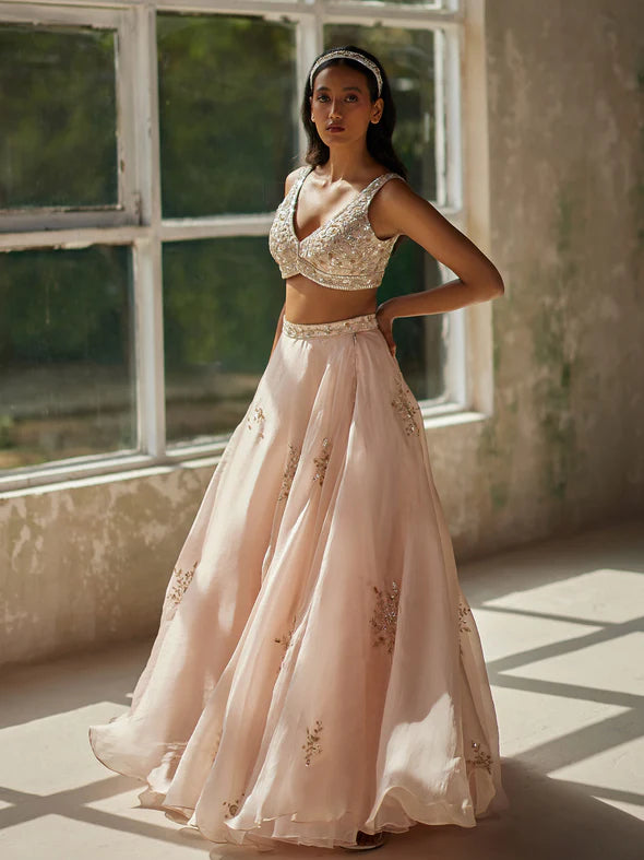 PRISTINE SILK ORGANZA LEHENGA SET