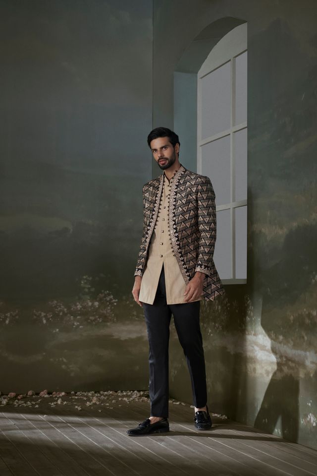 Kurta Jacket Pant Set