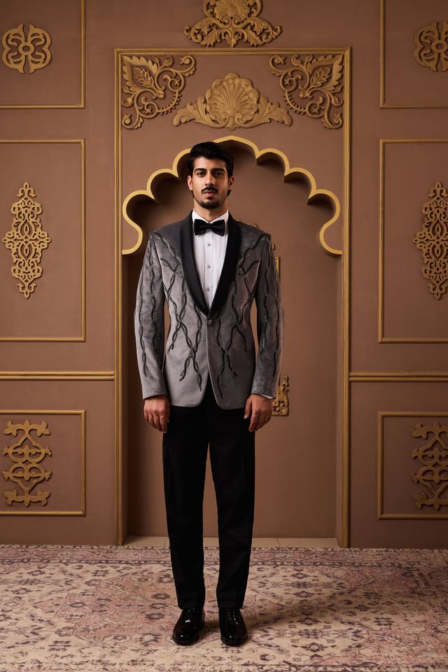 Grey Tuxedo Jacket and Pant
