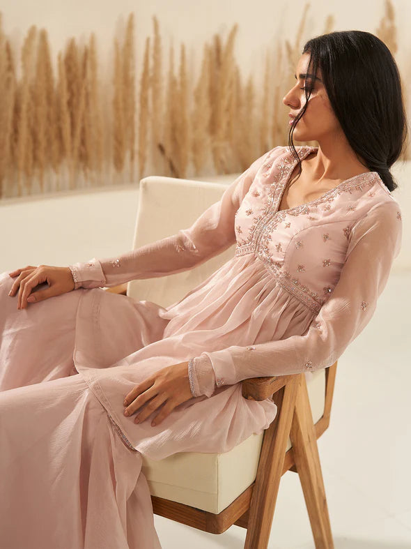 Iris Nude Sharara Set