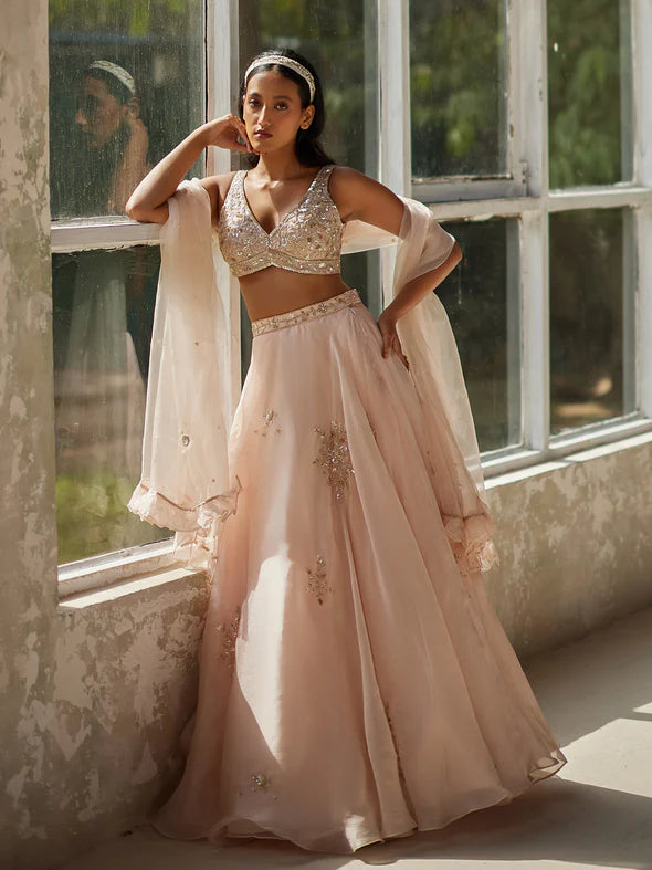 PRISTINE SILK ORGANZA LEHENGA SET