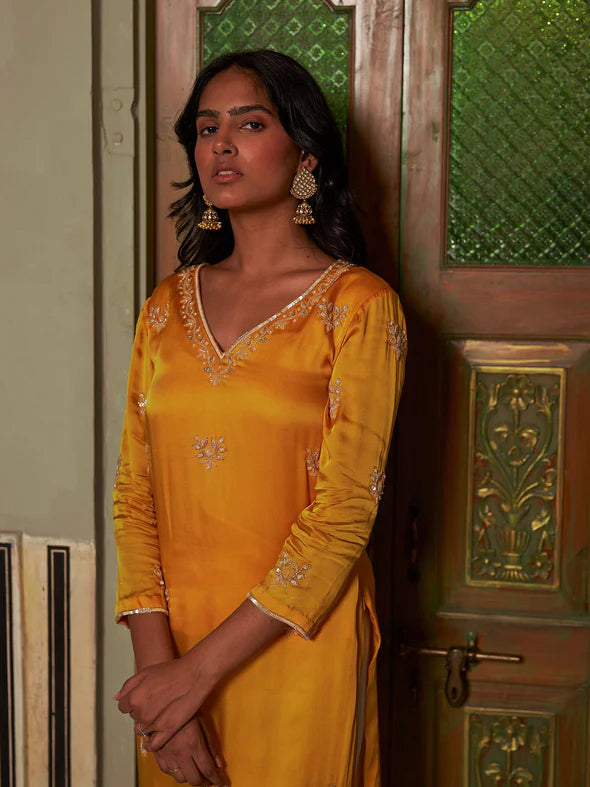 Mustard Yellow Kurta Set