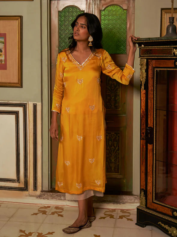 Mustard Yellow Kurta Set