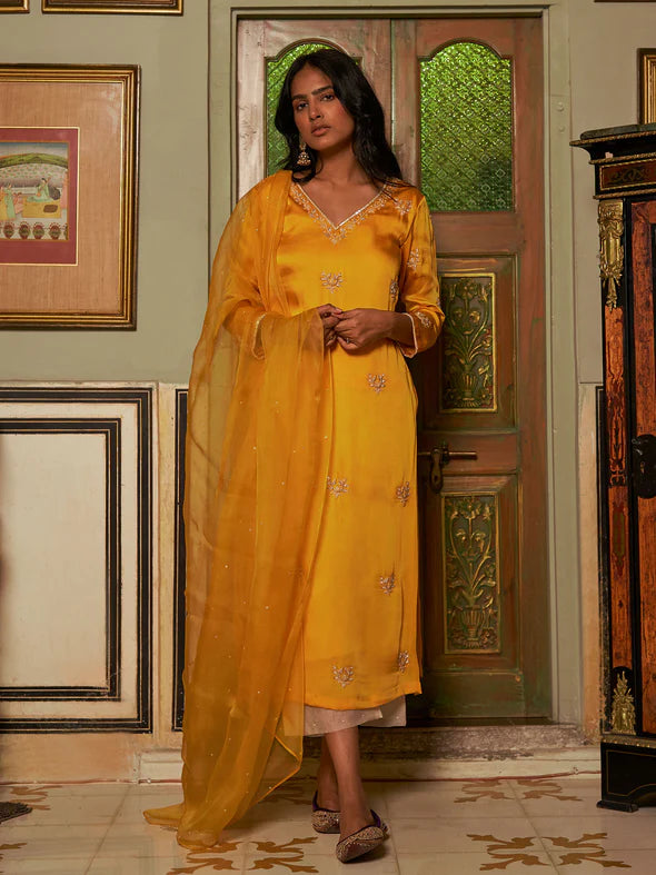 Mustard Yellow Kurta Set