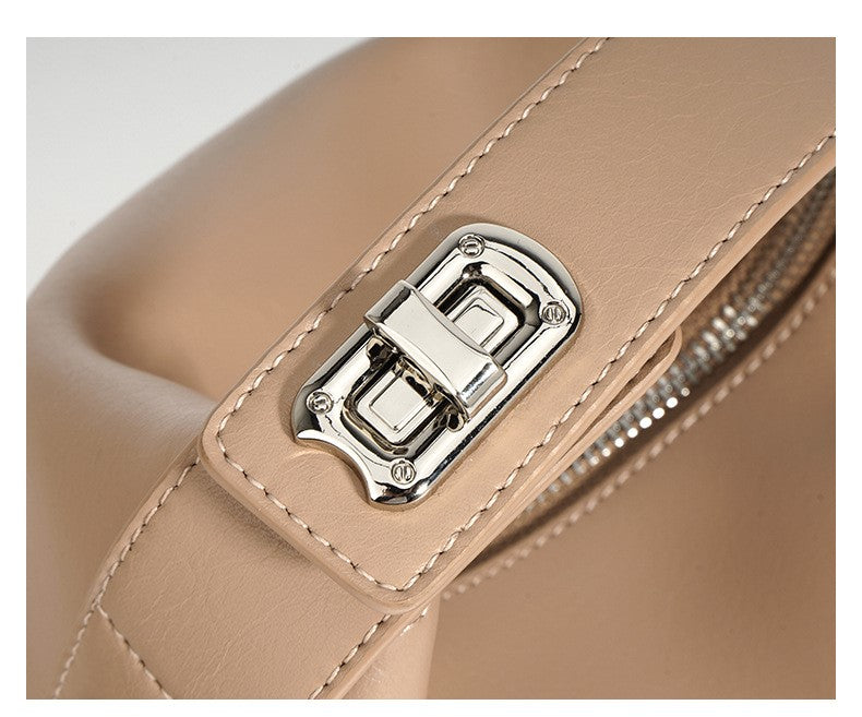 Liora- ladies leather handbag col.smoke powder