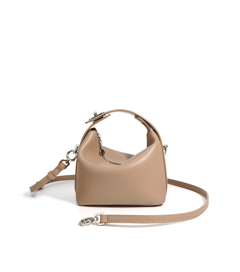 Liora- ladies leather handbag col.smoke powder