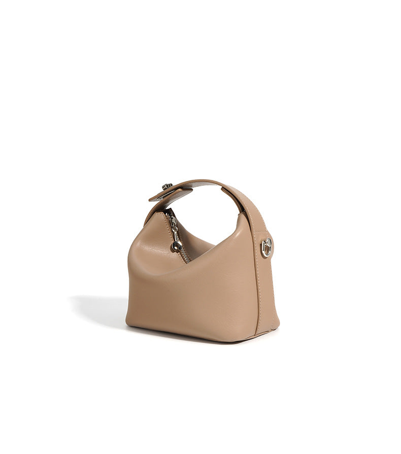 Liora- ladies leather handbag col.smoke powder