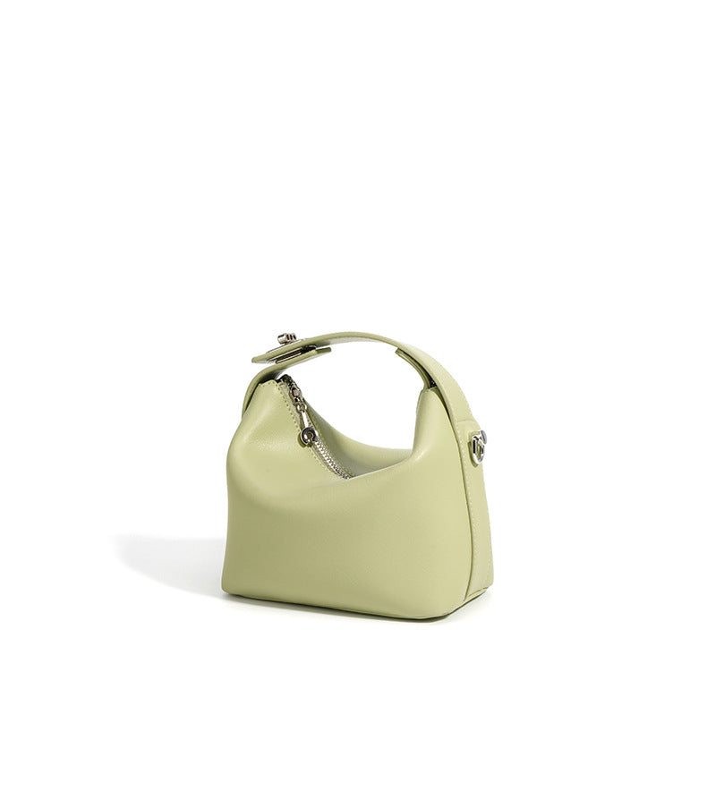 Liora- ladies leather handbag col.avocado green
