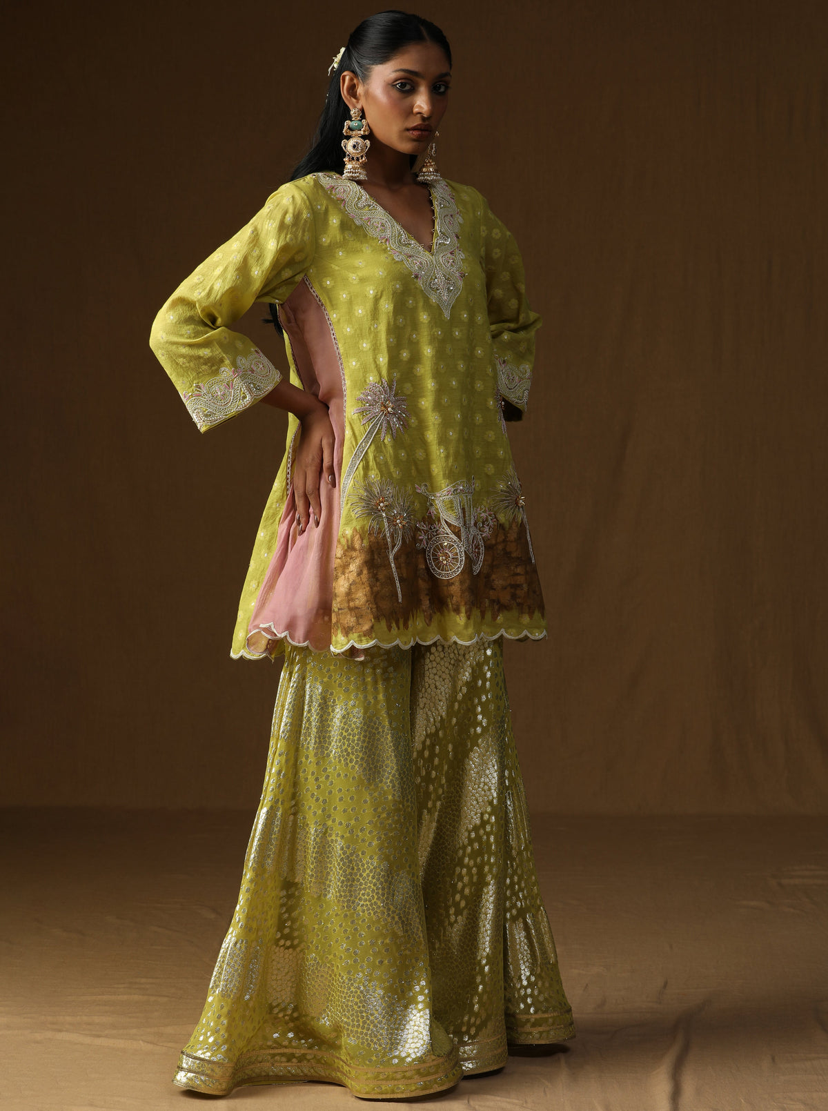 Noor Gul lime Sharara Set