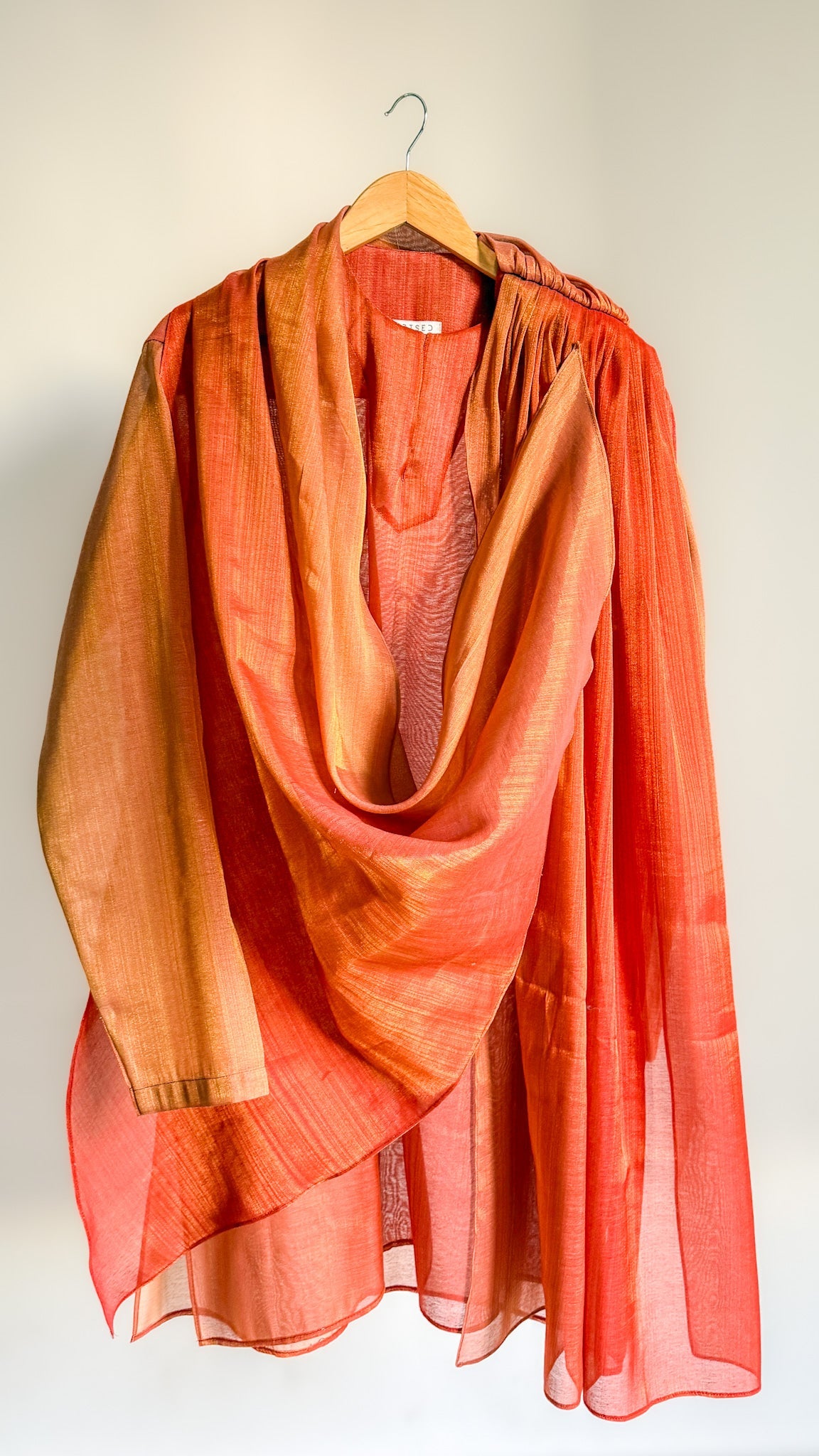 Goldline Classic Drape Kurta – Juniper Green