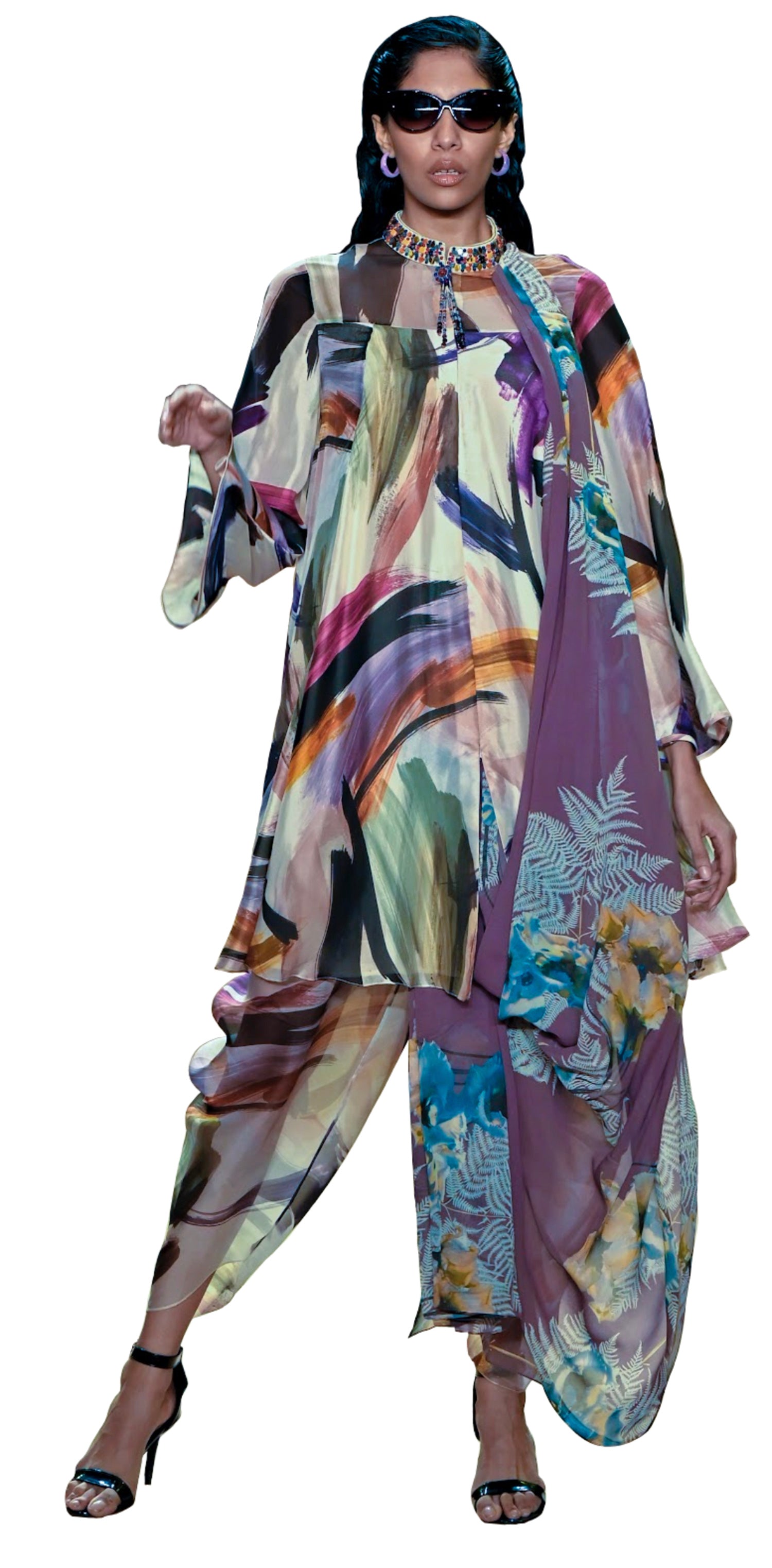Printed kurta and dhoti