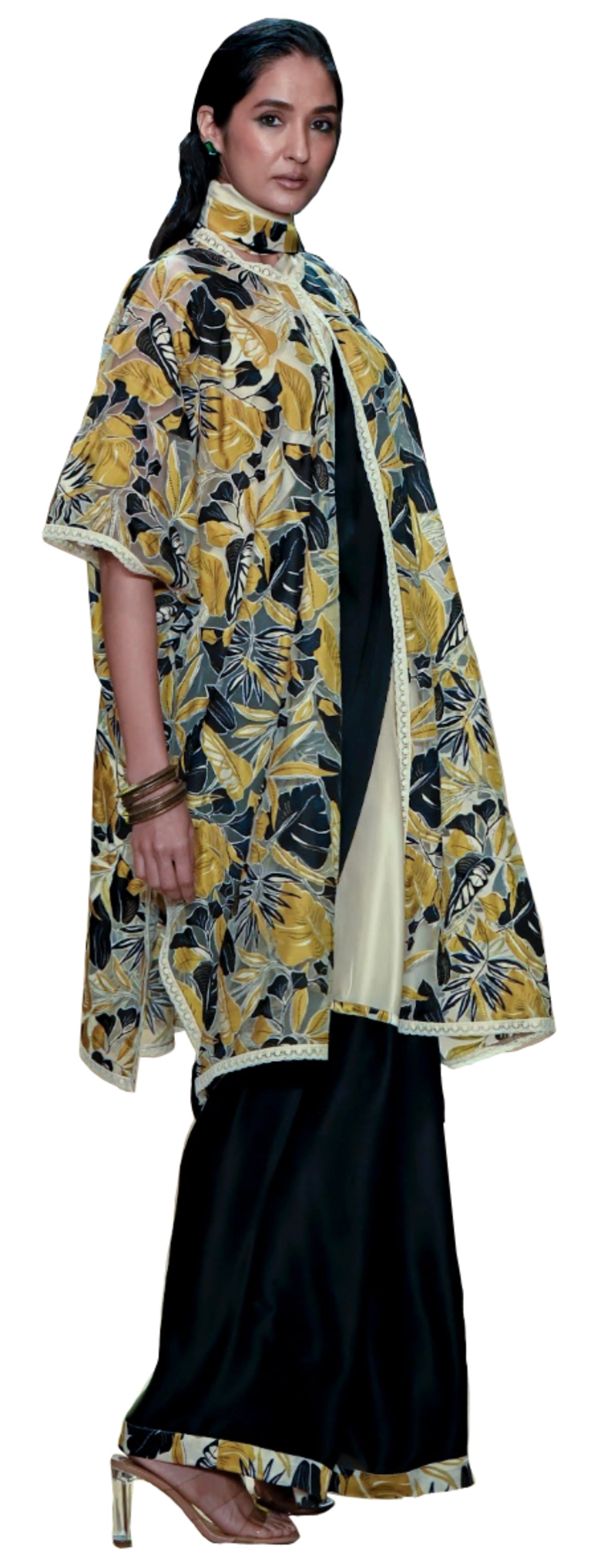 Appliqué cape and saree