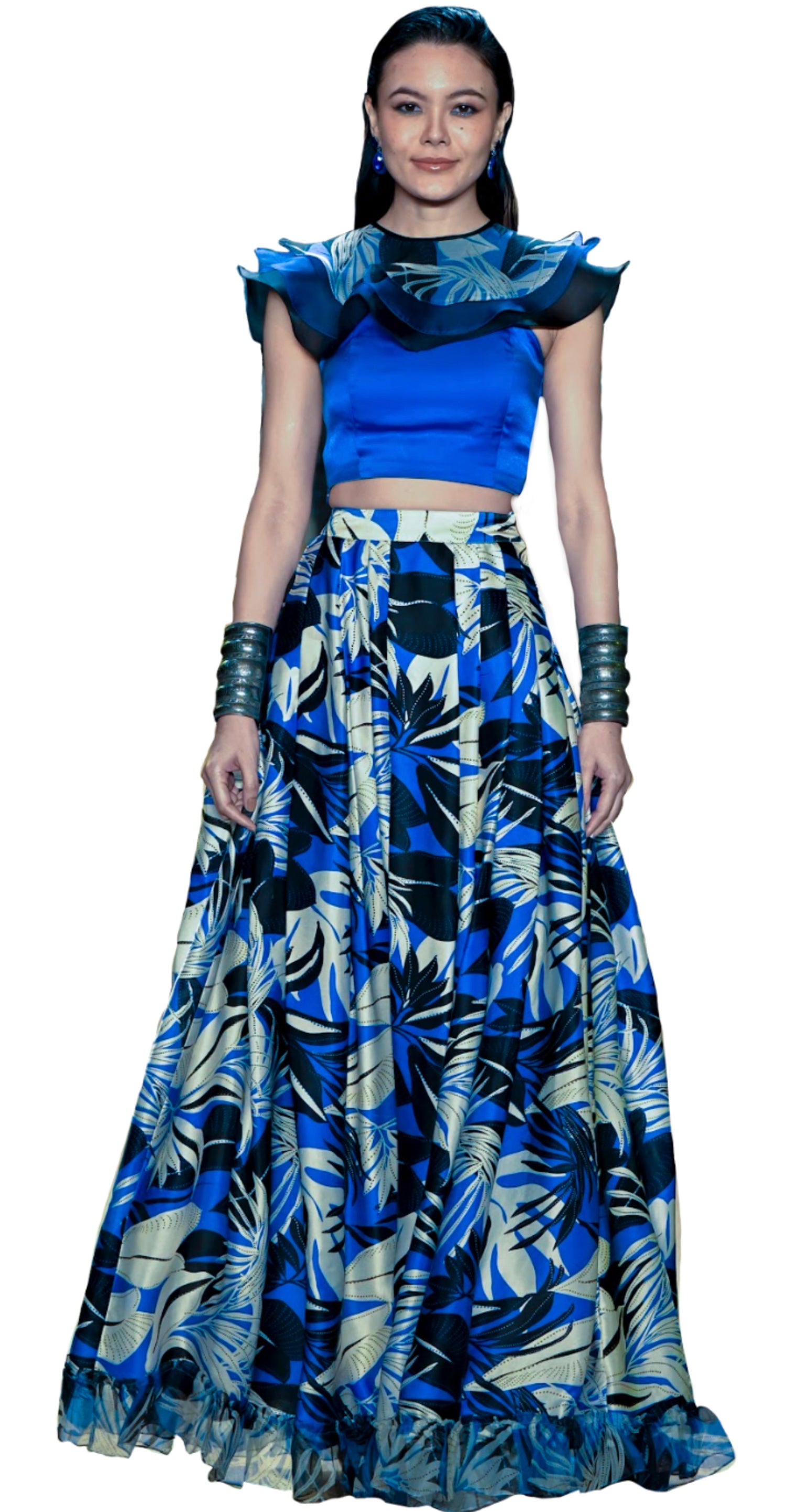 Blouse  and long skirt with ruffles