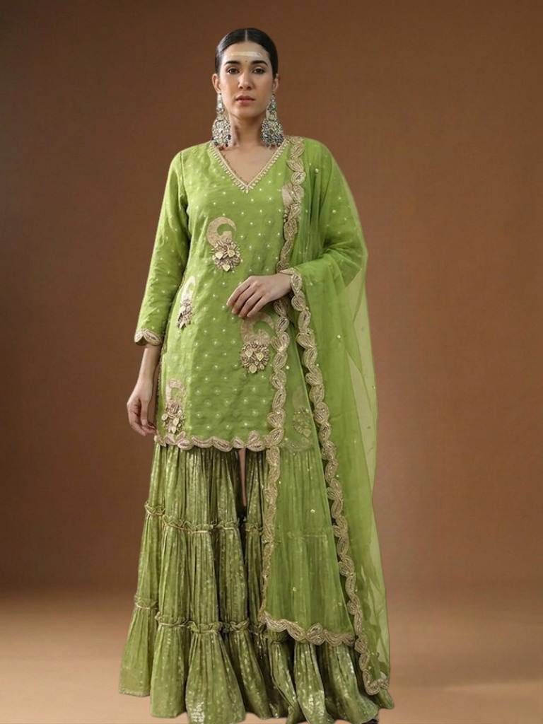 Gopi Noor Hara Sharara Set