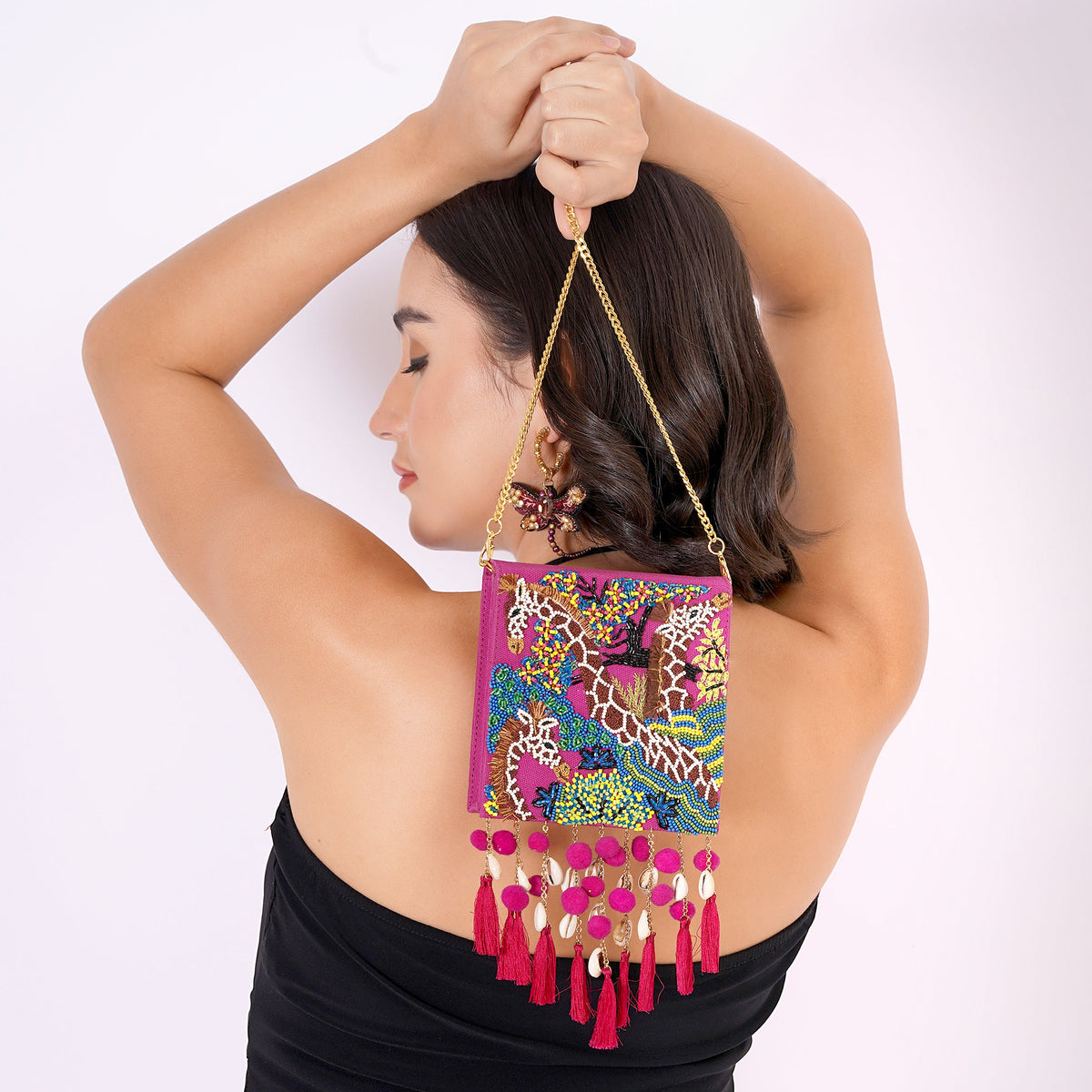 Giraffe Shell Clutch Bag