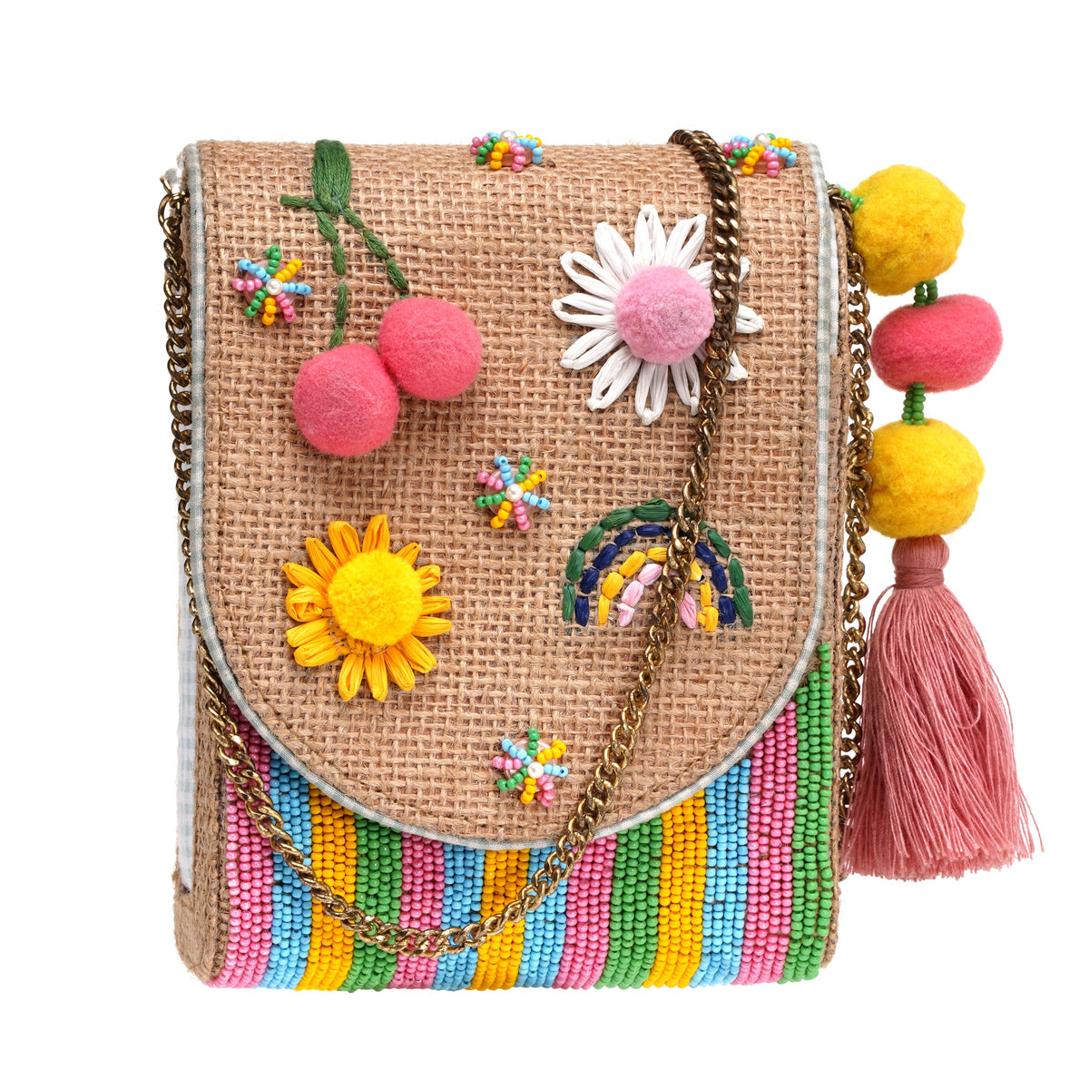 Rainbow Flower Clutch Bag