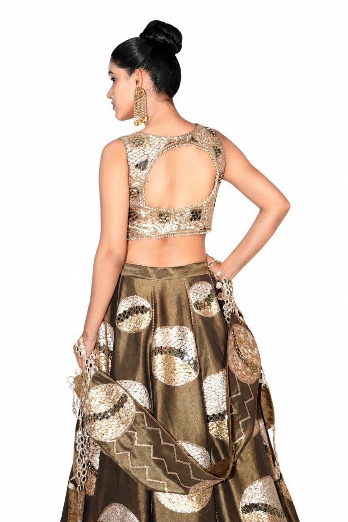 Lehenga Corset Blouse and Dupatta