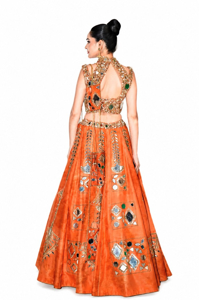 Tie and Dye Lehenga Blouse and Dupatta