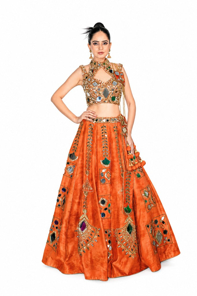 Tie and Dye Lehenga Blouse and Dupatta