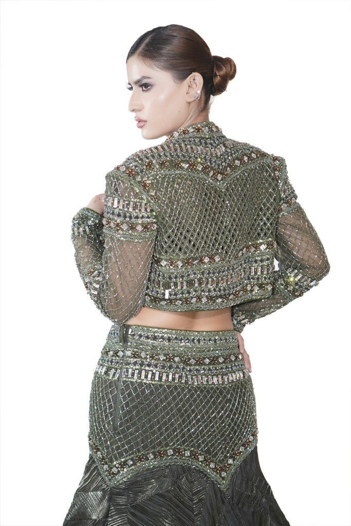 Crush Skirt Jacket and Blouse