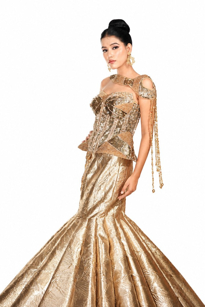 Crush Tissue Constructed Skirt Corset
