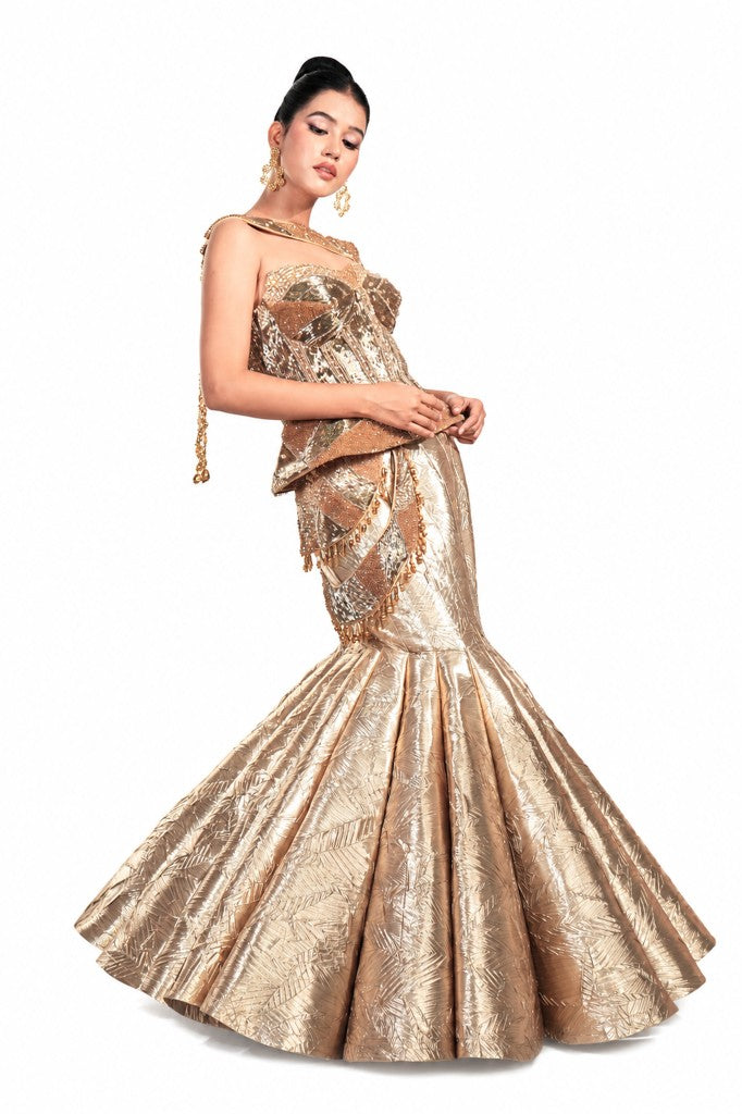 Crush Tissue Constructed Skirt Corset