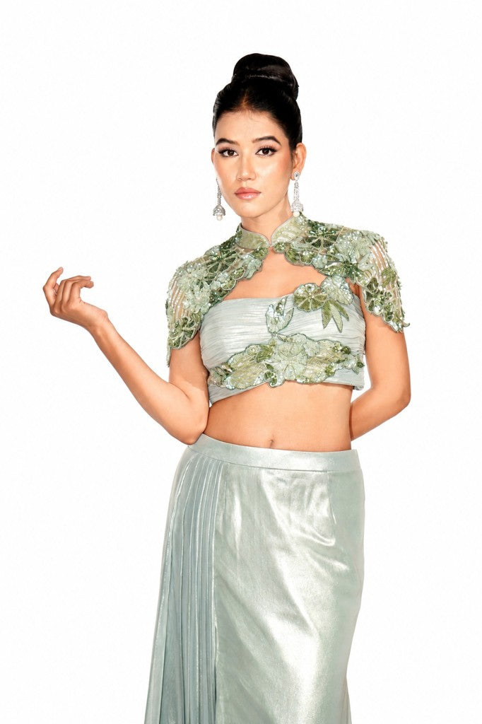 Drape Skirt Blouse Cape
