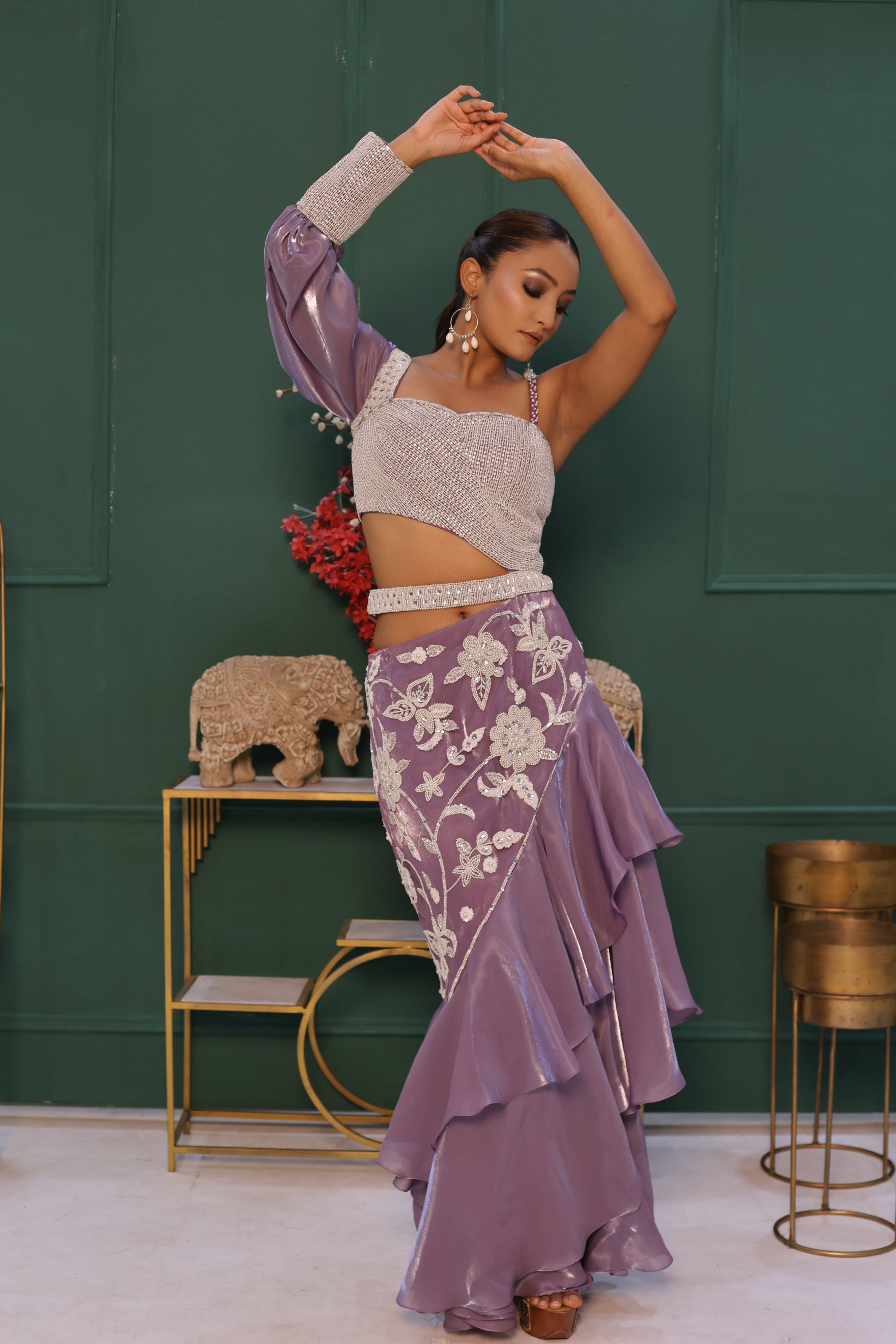 Orgenza Drape Skirt Dress