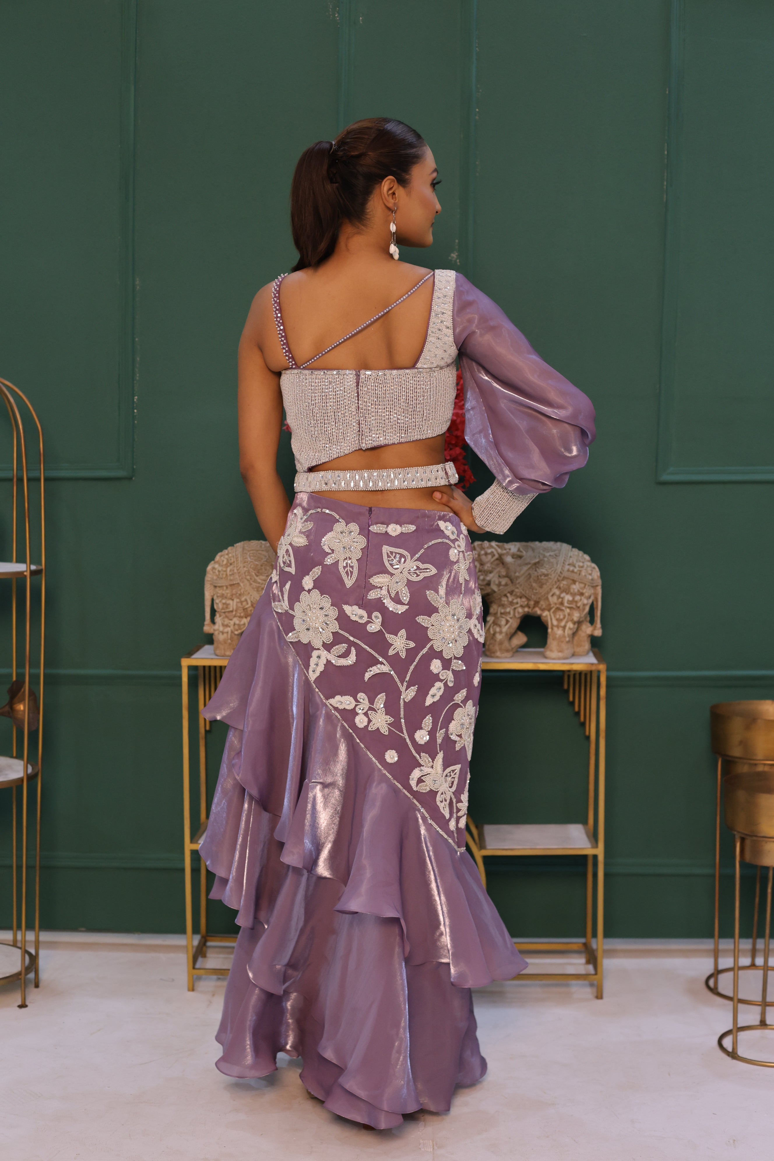 Orgenza Drape Skirt Dress