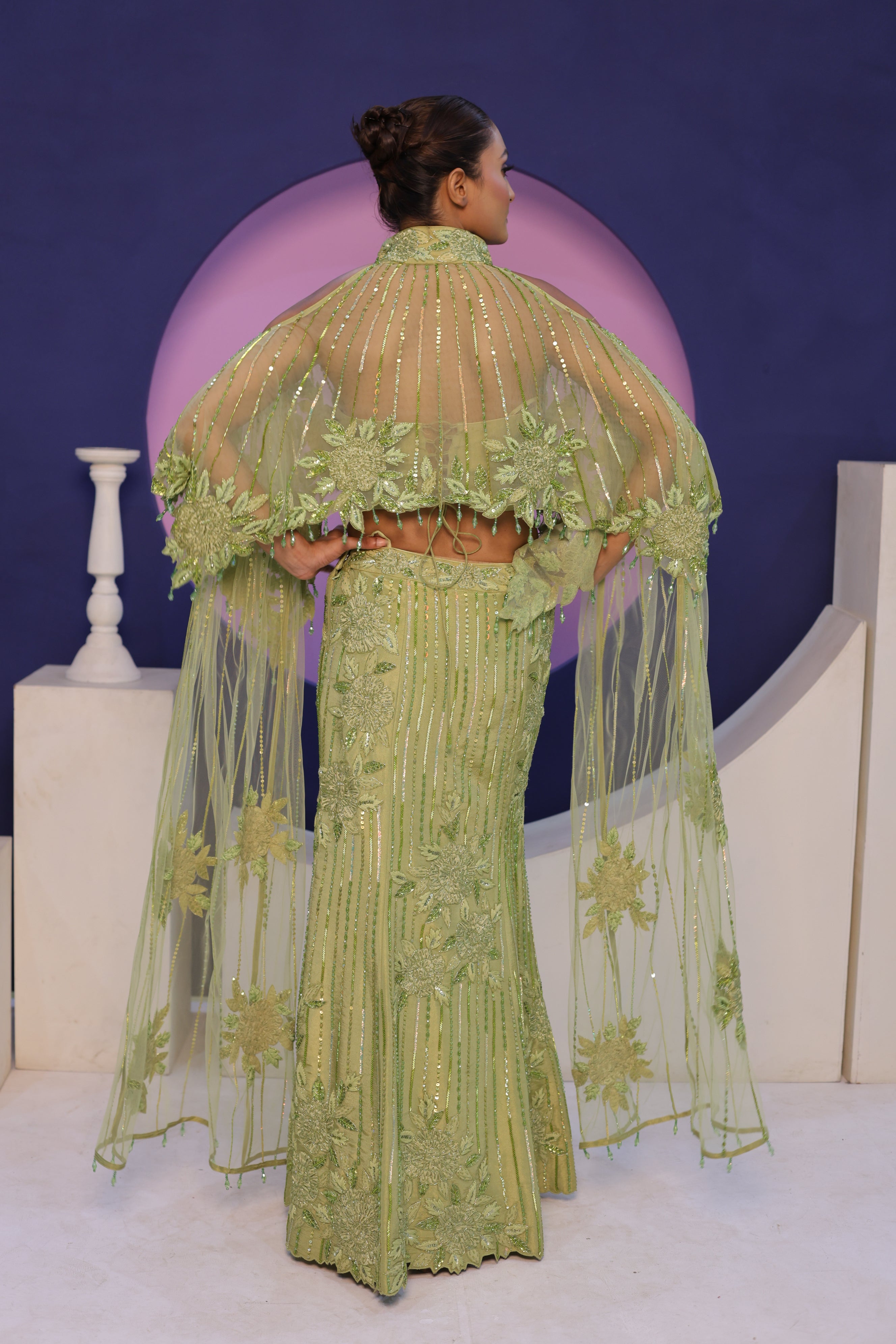 Constructed Drape Cape Skirt