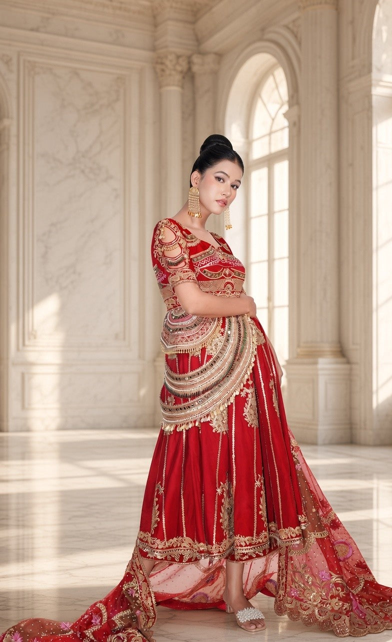 Anarkali with Tagdi Dupatta