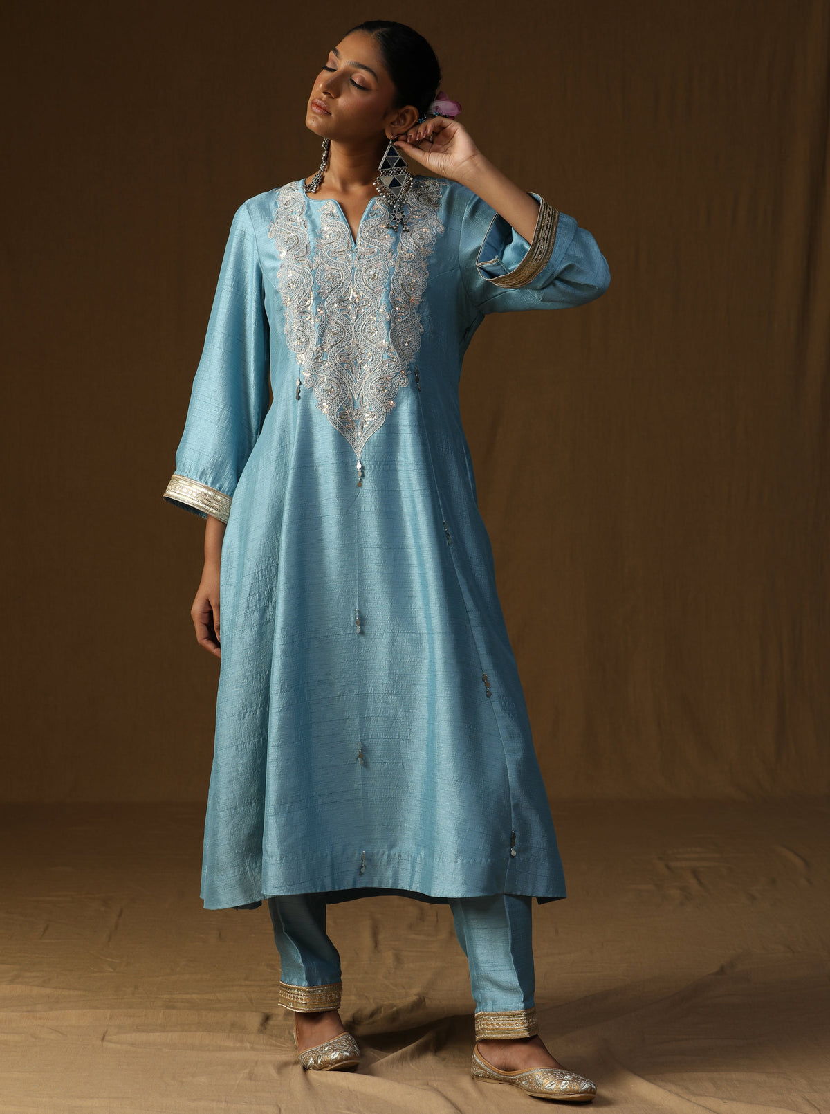 Madhavi – Aabha Neel Embroidered Suit Set