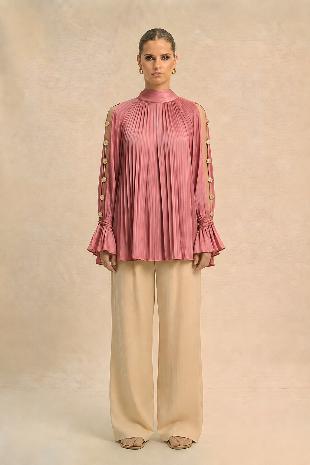 Brick Red Halter Neck Blouse