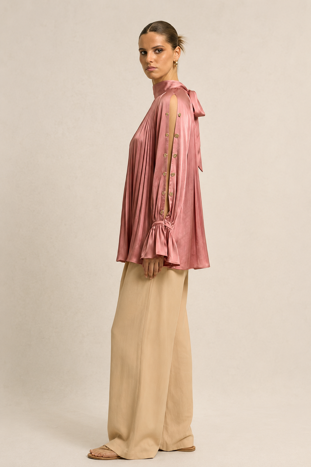 Brick Red Halter Neck Blouse