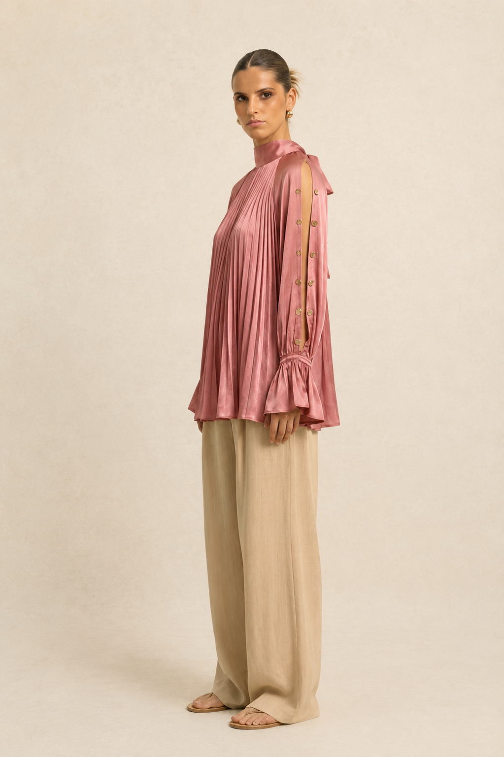 Brick Red Halter Neck Blouse