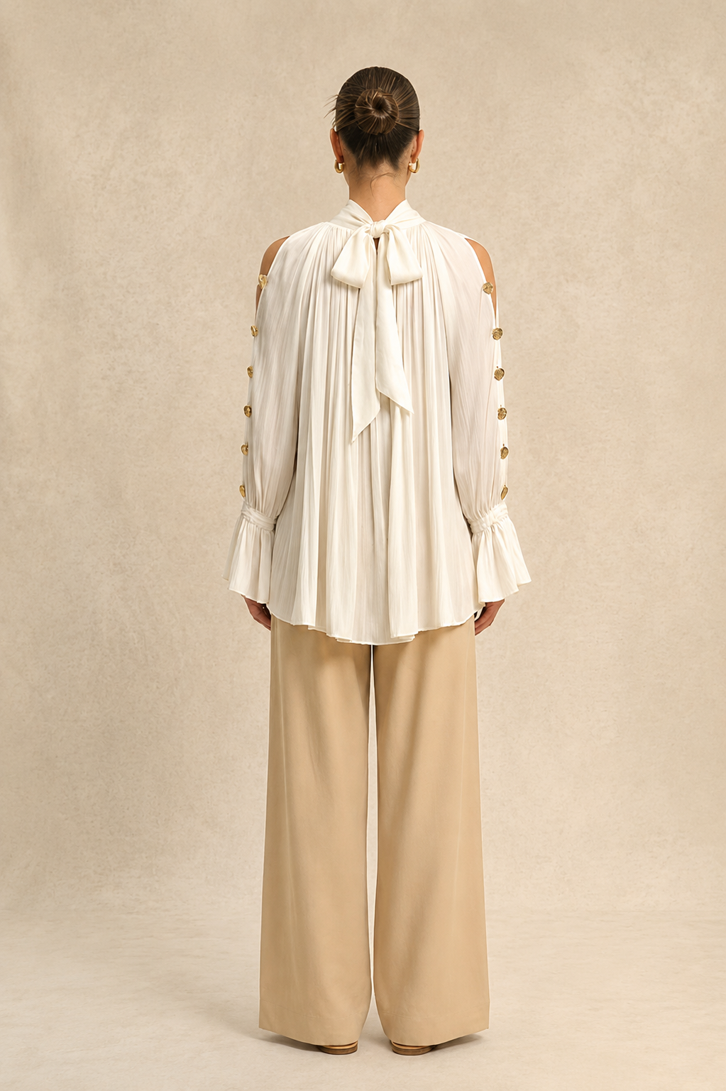 Ivory White Halter Neck Blouse