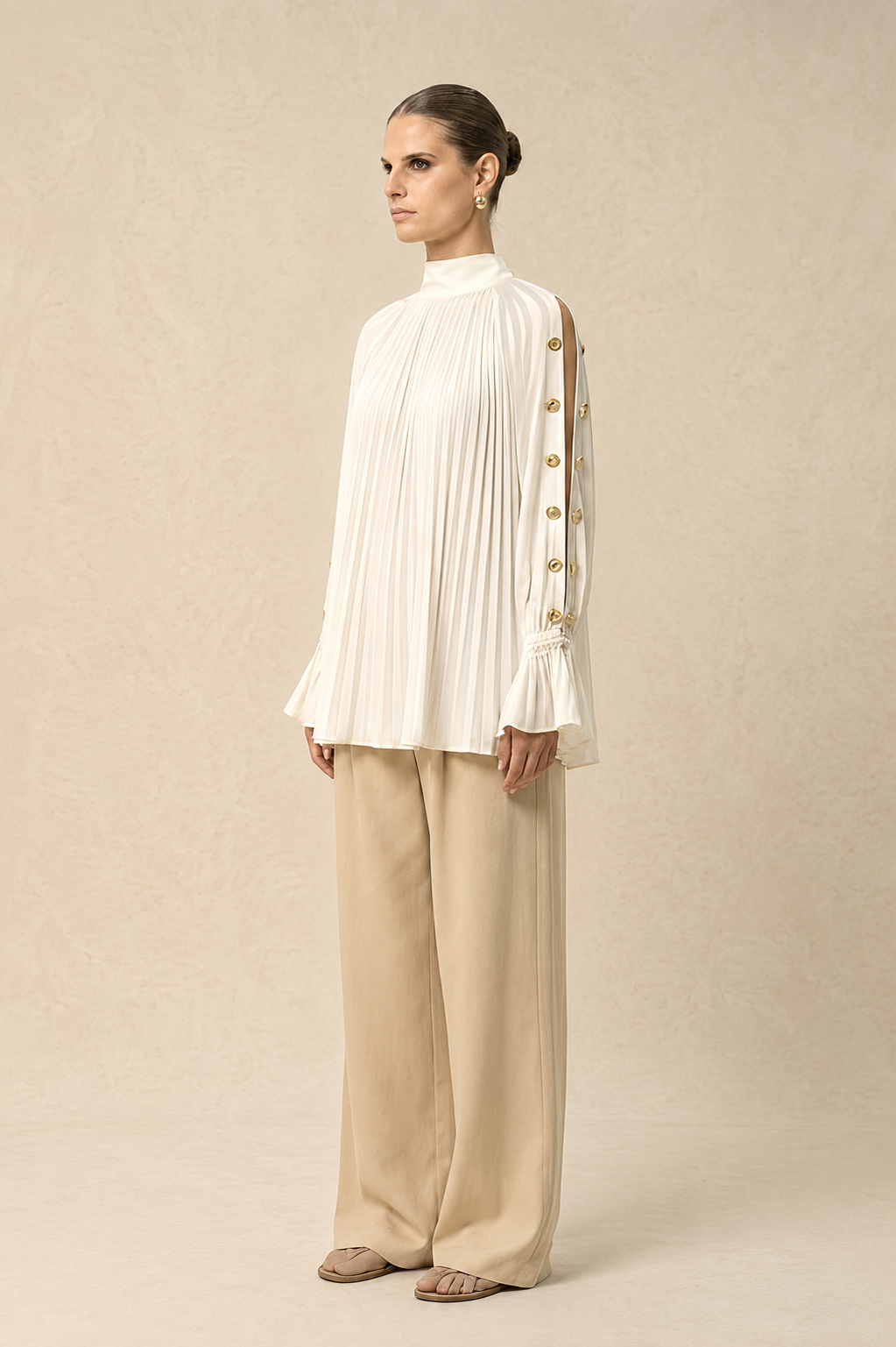 Ivory White Halter Neck Blouse