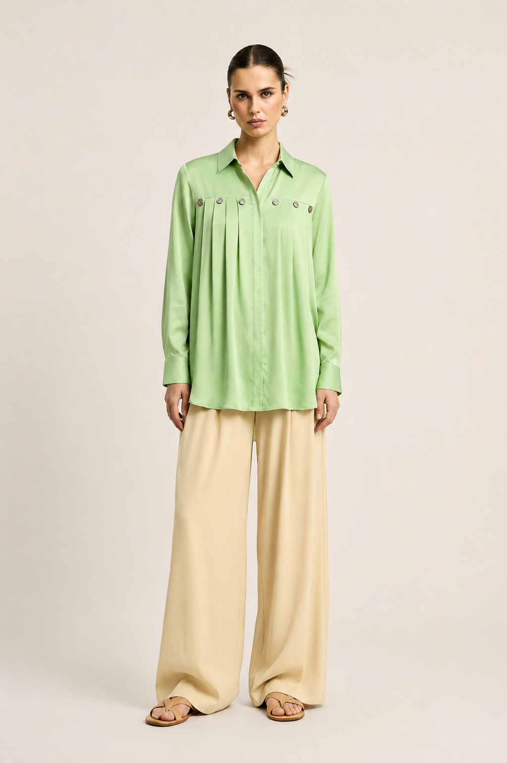 Ash Green Gather Shirt