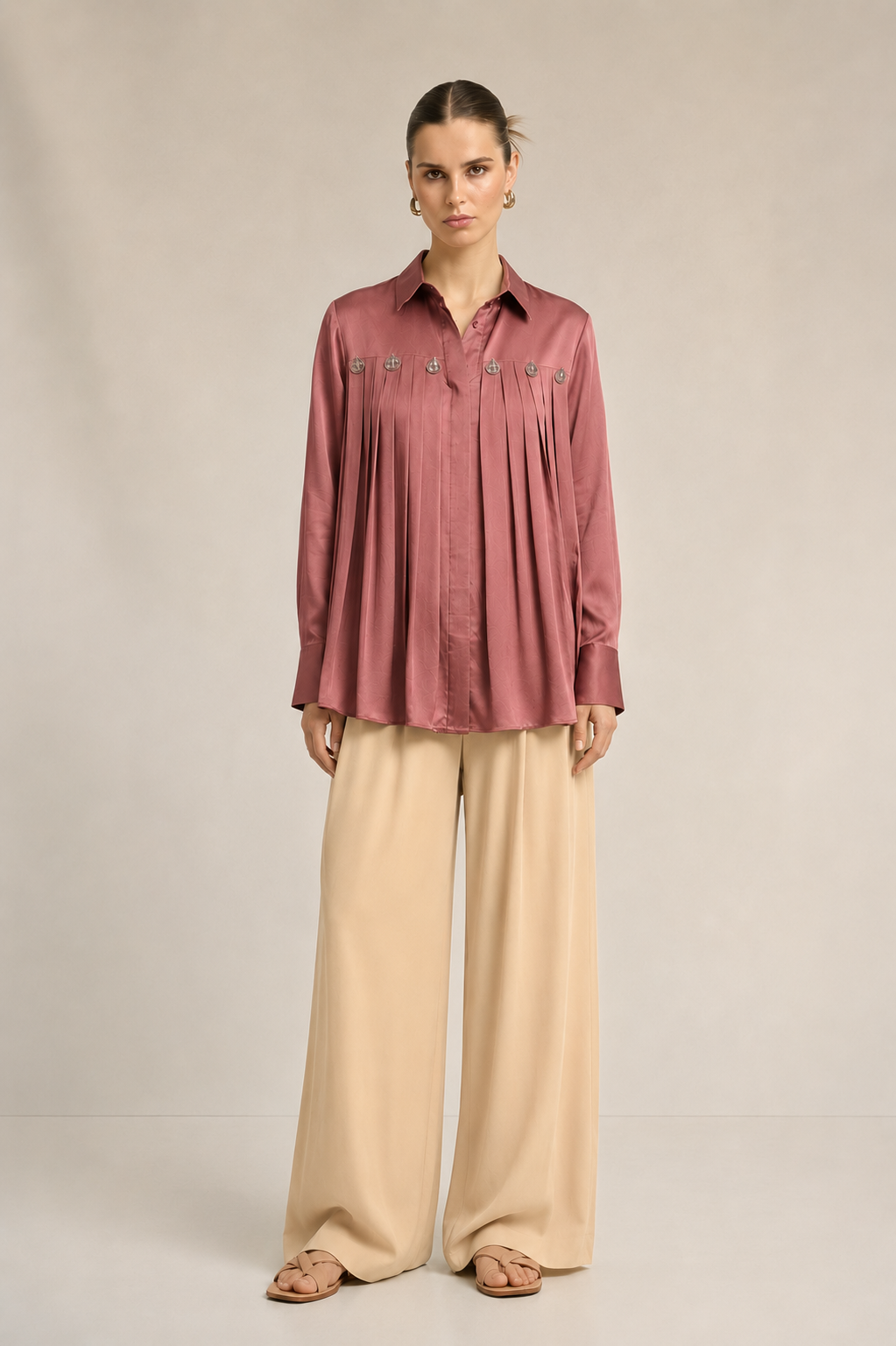 Brick Red Gather Shirt