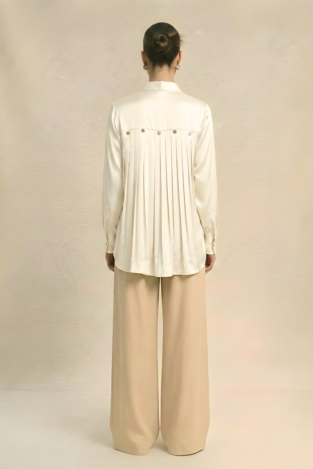 Ivory White Gather Shirt