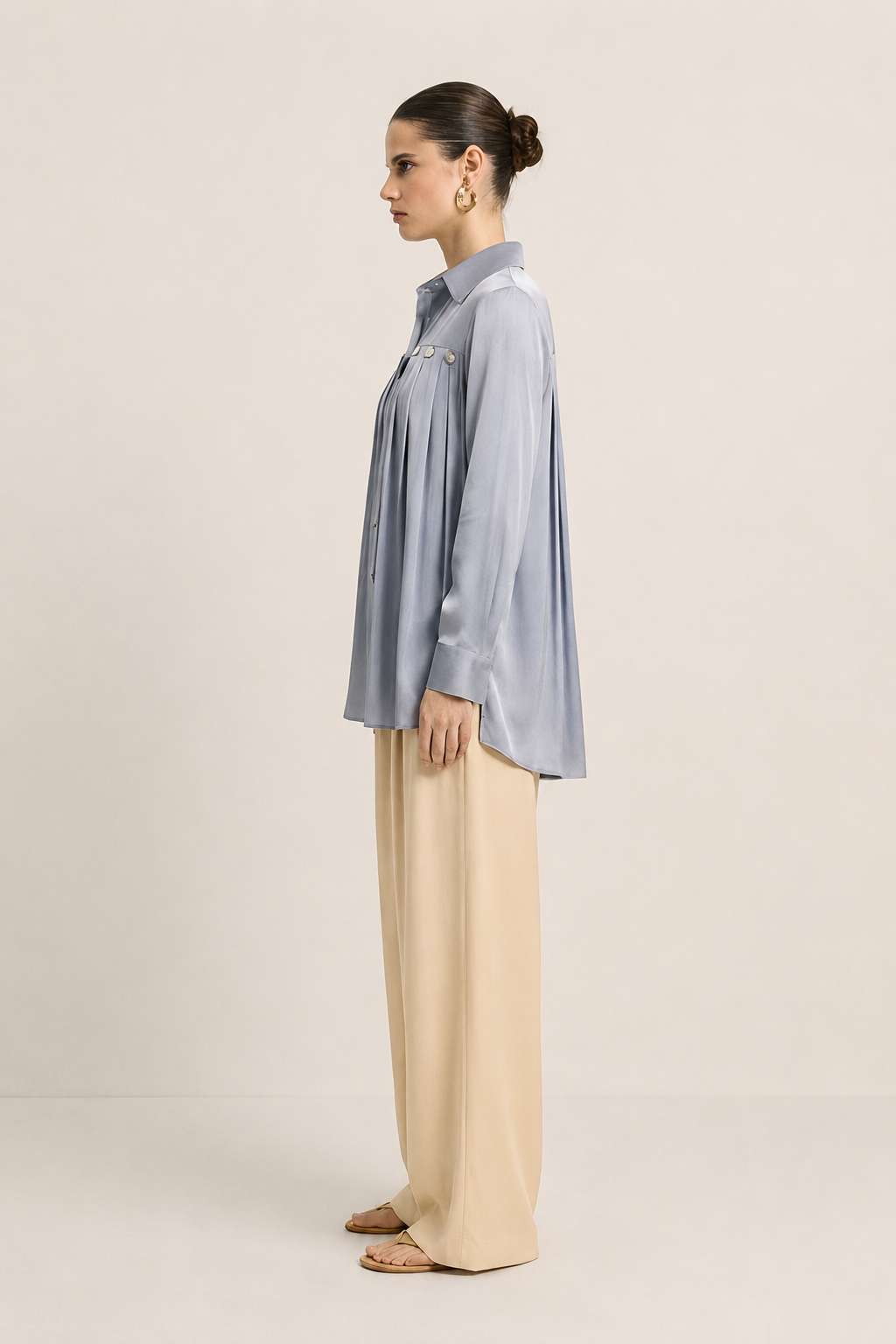 Steel Grey Gather Shirt