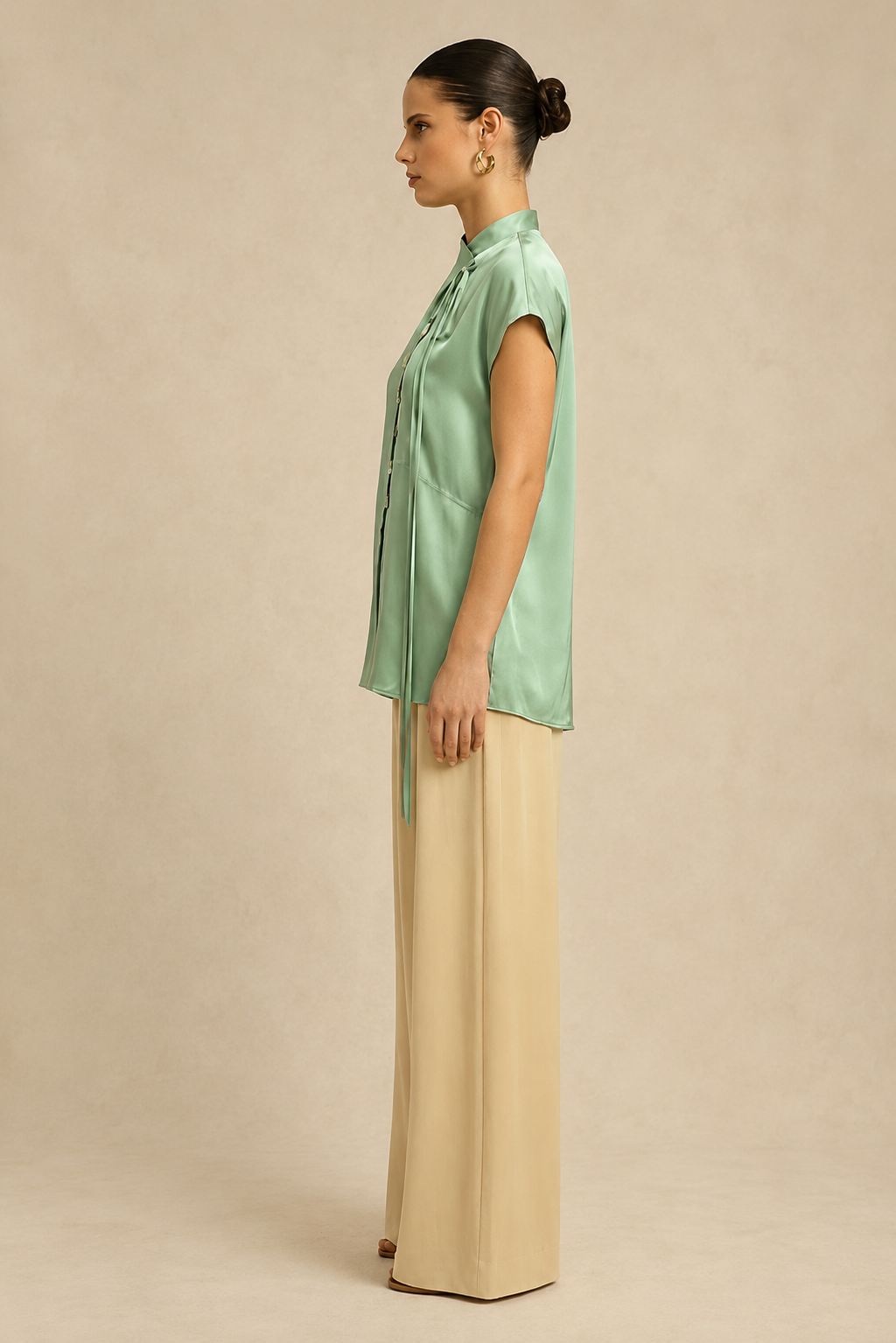 Ash Green Crew Neck Blouse