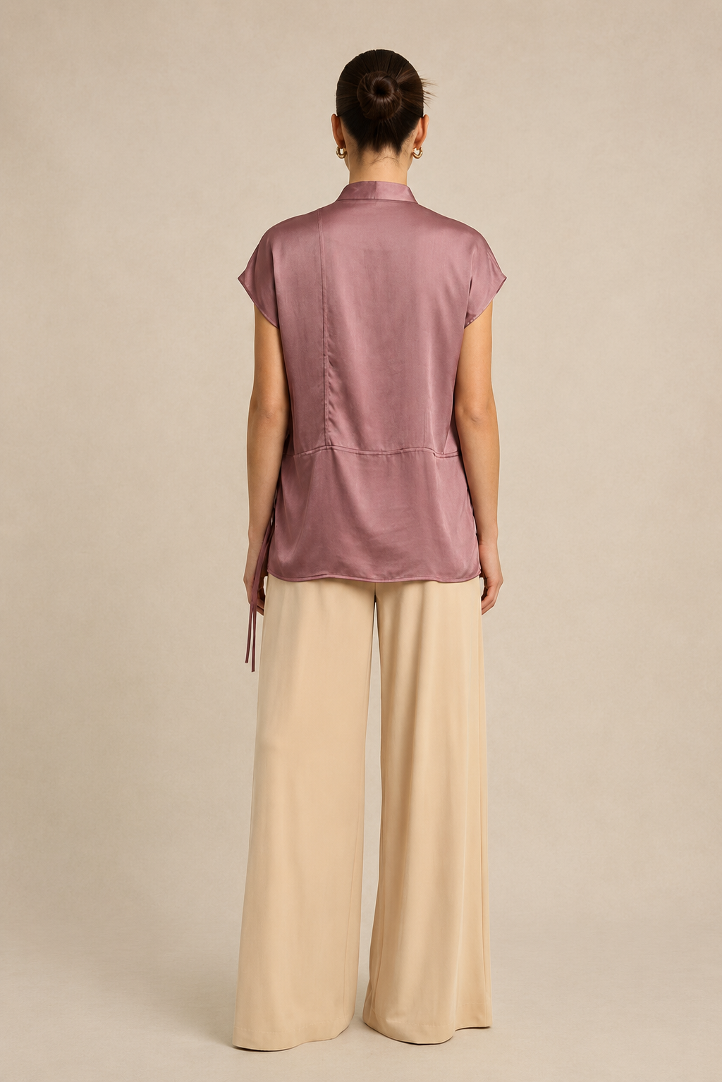 Brick Red Crew Neck Blouse