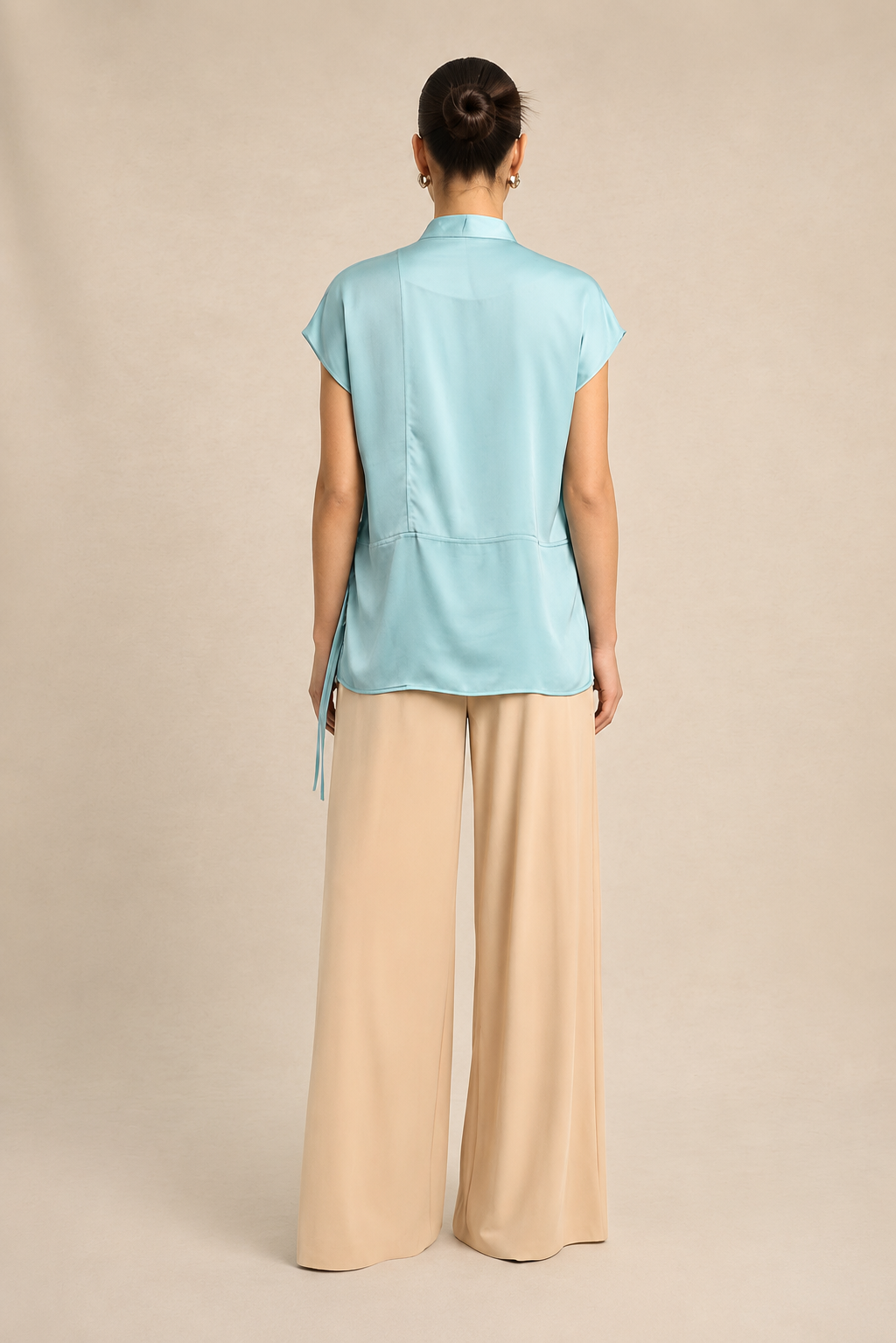 Tropical Breeze Blue Crew Neck Blouse