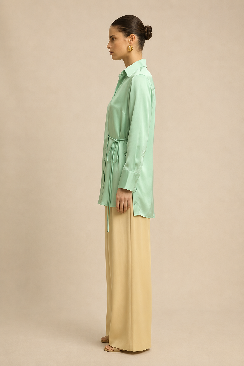 Ash Green Wrap Blouse