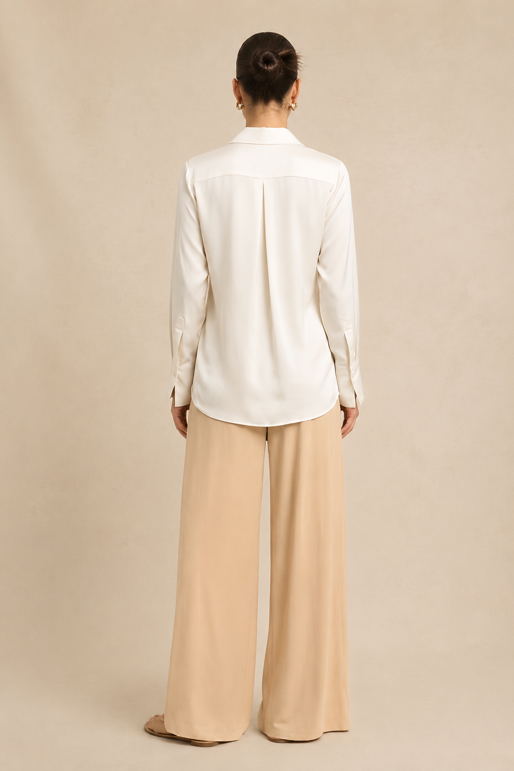 Ivory White Wrap Blouse