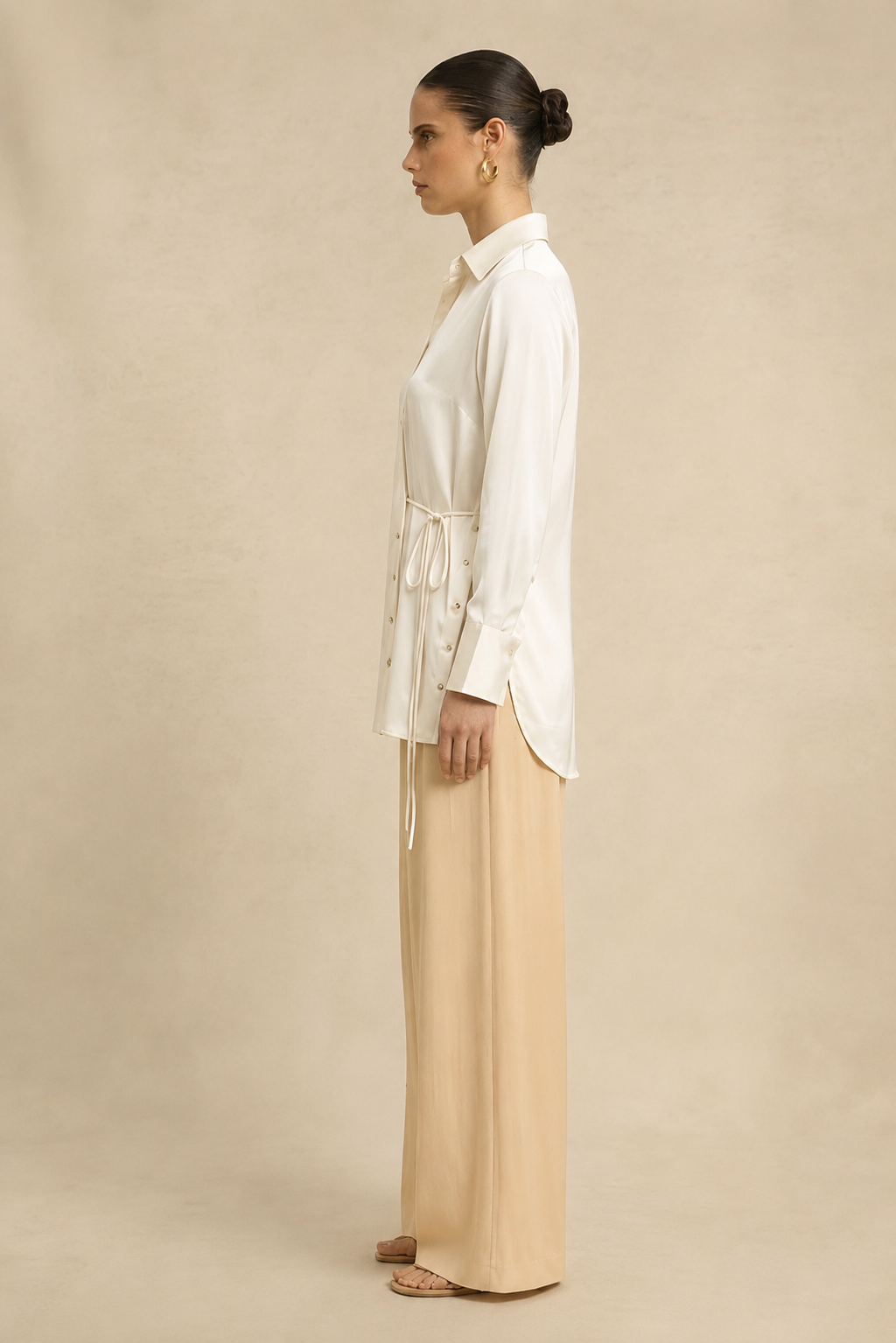 Ivory White Wrap Blouse