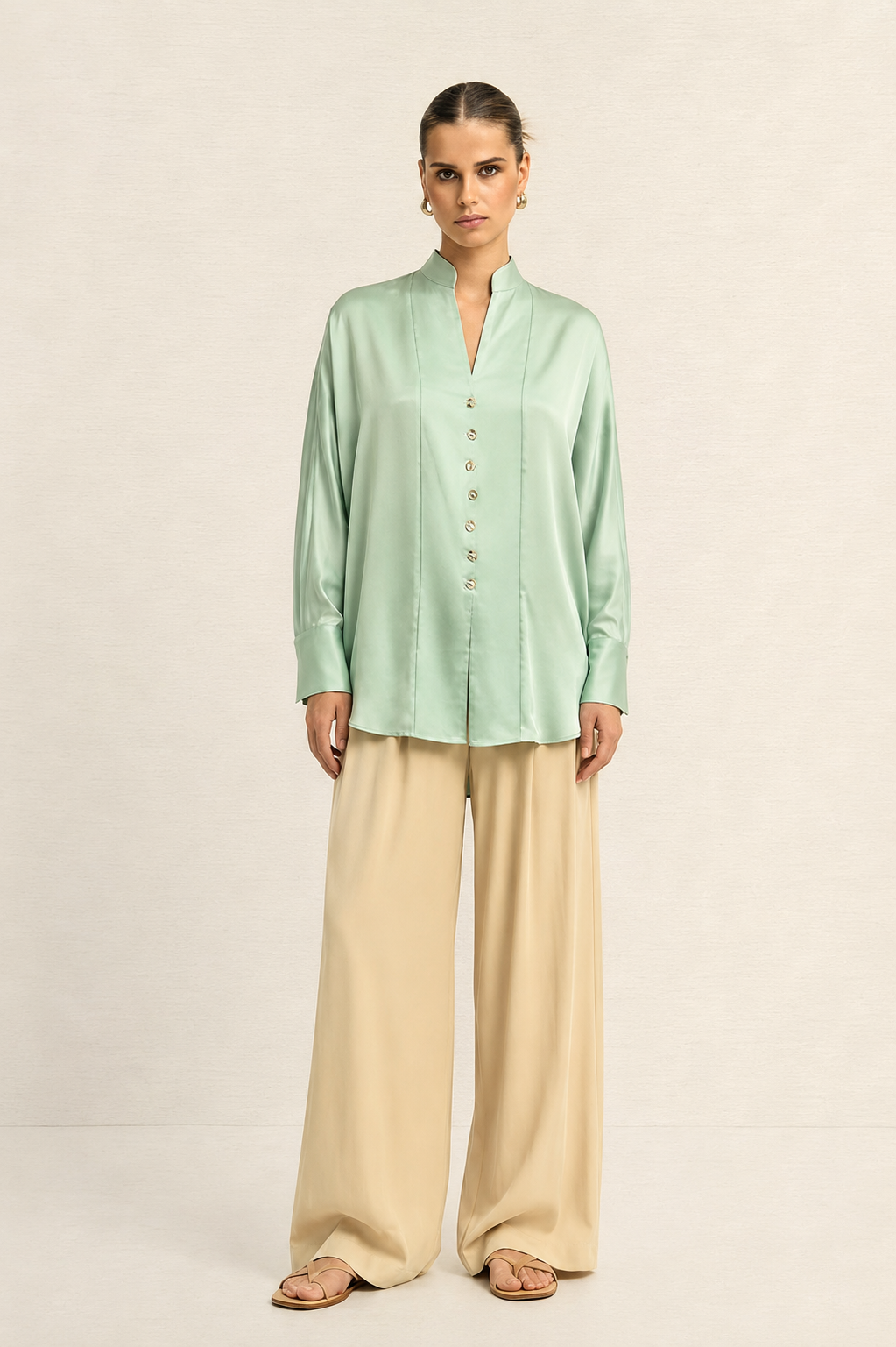 Ash Green Kaftan Blouse